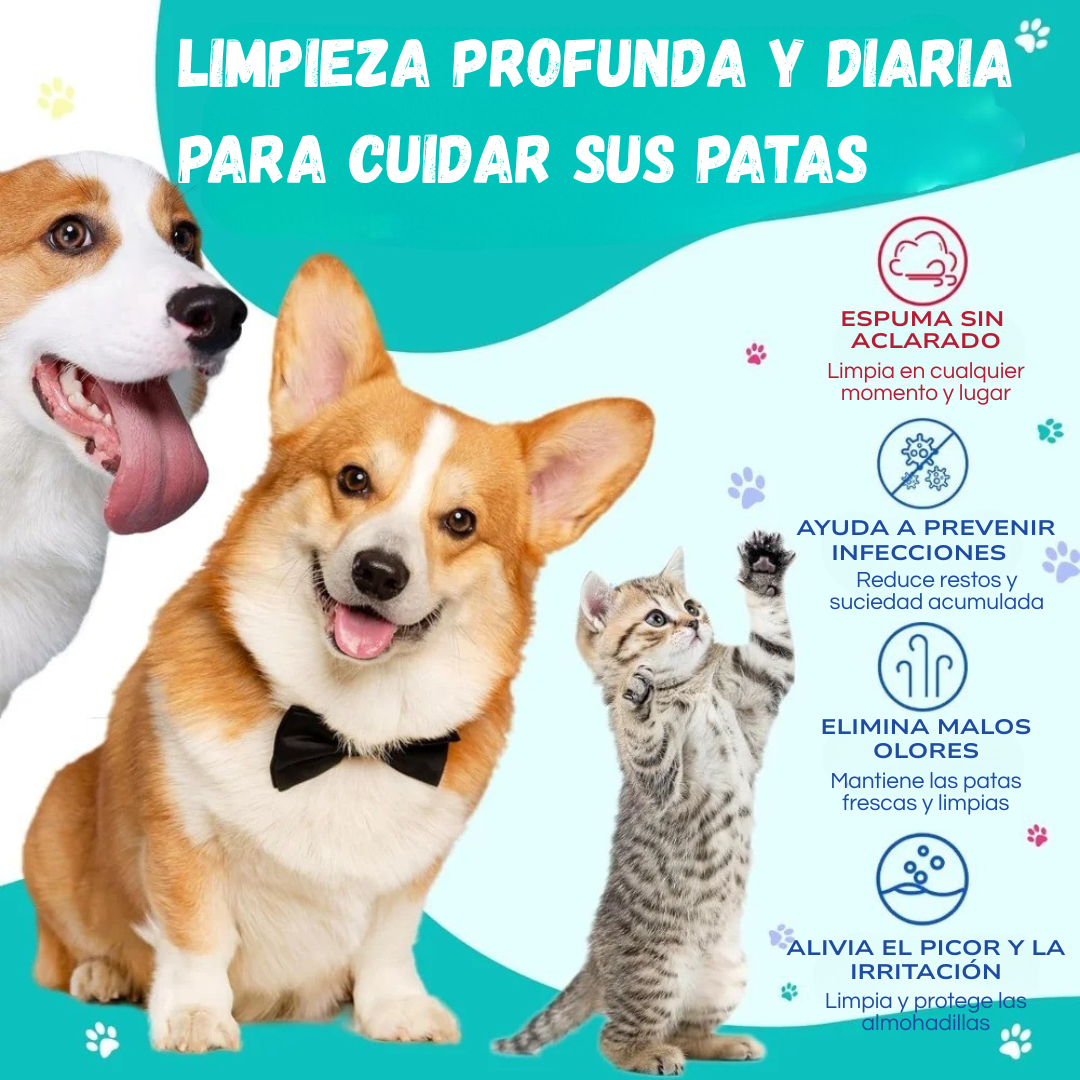 Espuma Limpiadora de Patas para Mascotas