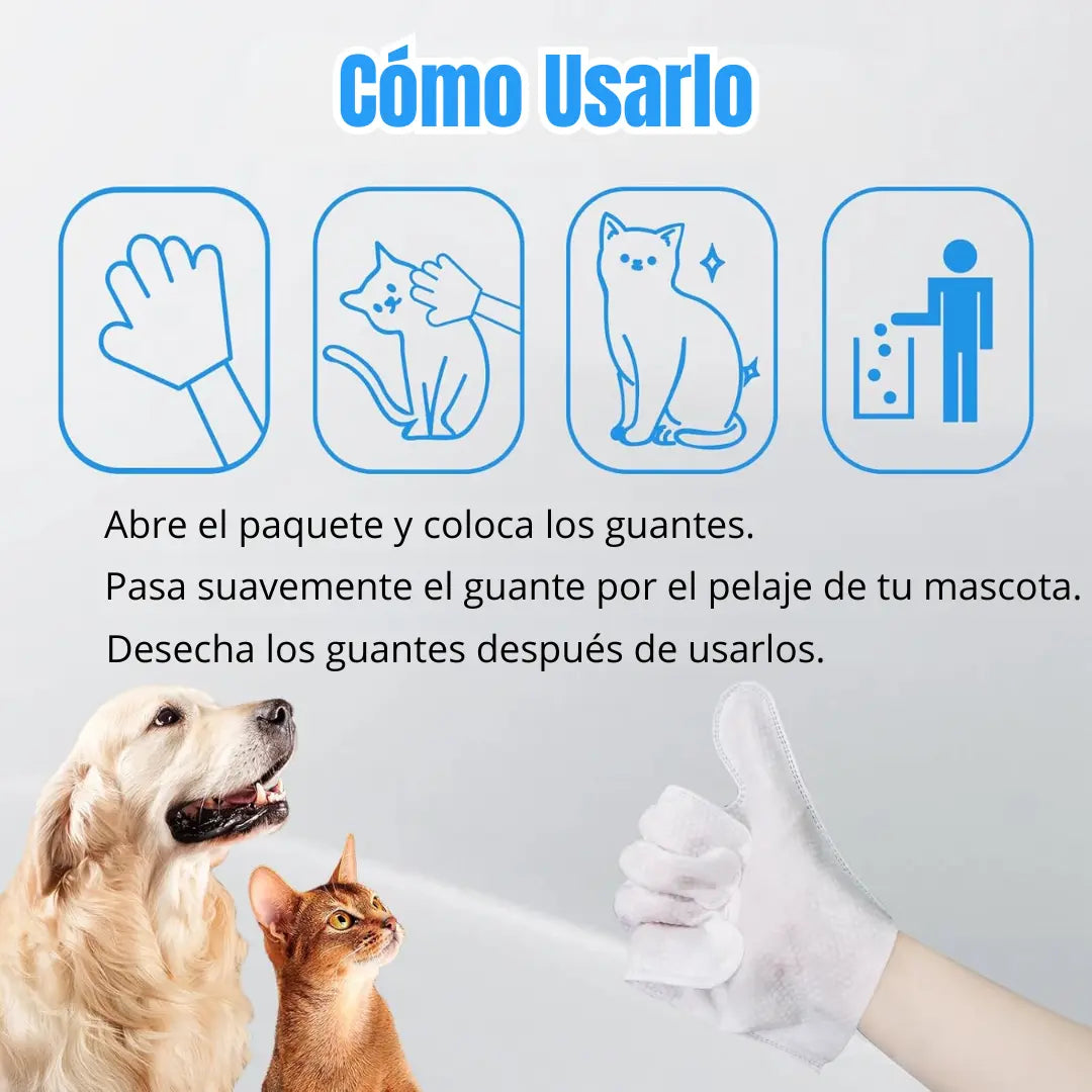 Guantes de Limpieza y Desodorización para Mascotas